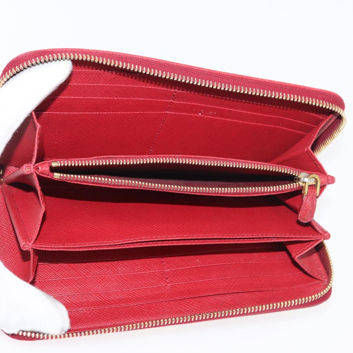 PRADA Wallet Safiano leather 10 Set Black Pink Red Auth CB264