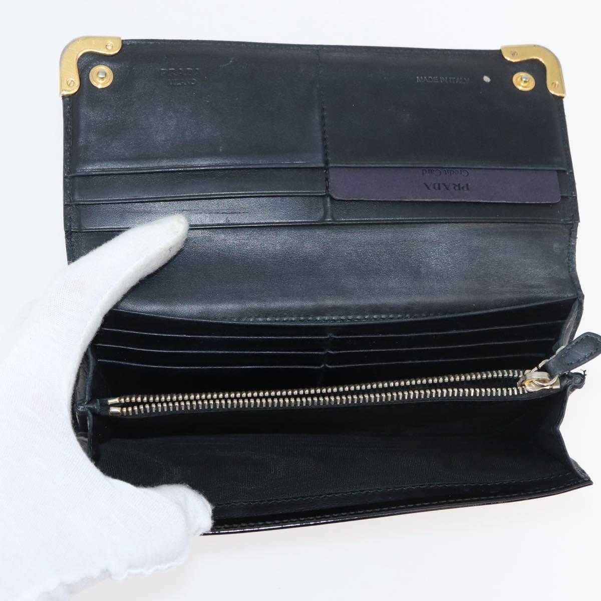 PRADA Wallet Safiano leather 10 Set Black Pink Red Auth CB264