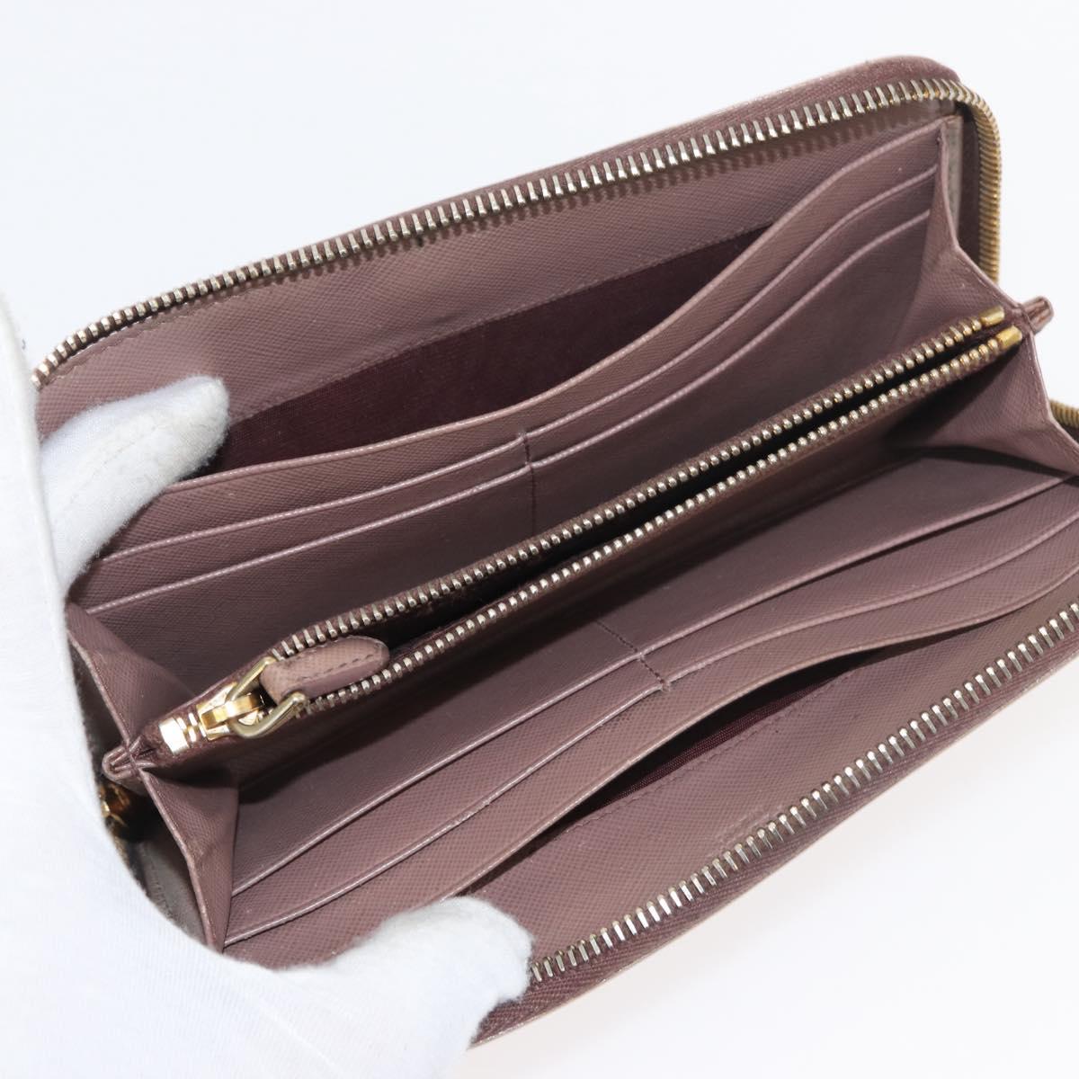 PRADA Wallet Safiano leather 10 Set Black Pink Red Auth CB264