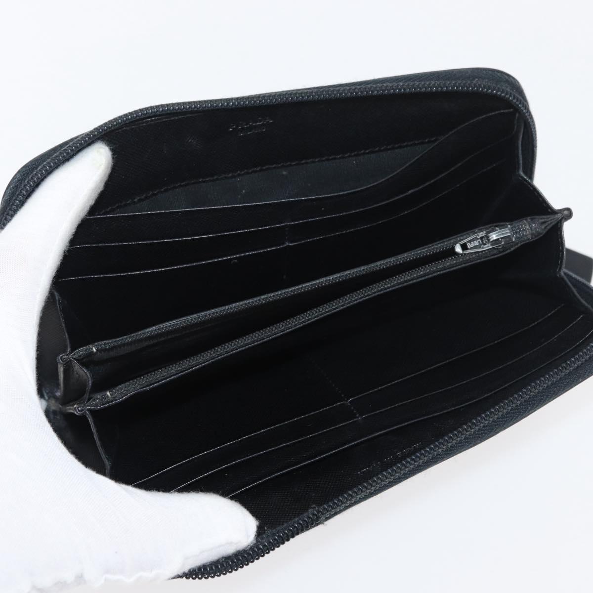 PRADA Wallet Safiano leather 10 Set Black Pink Red Auth CB264