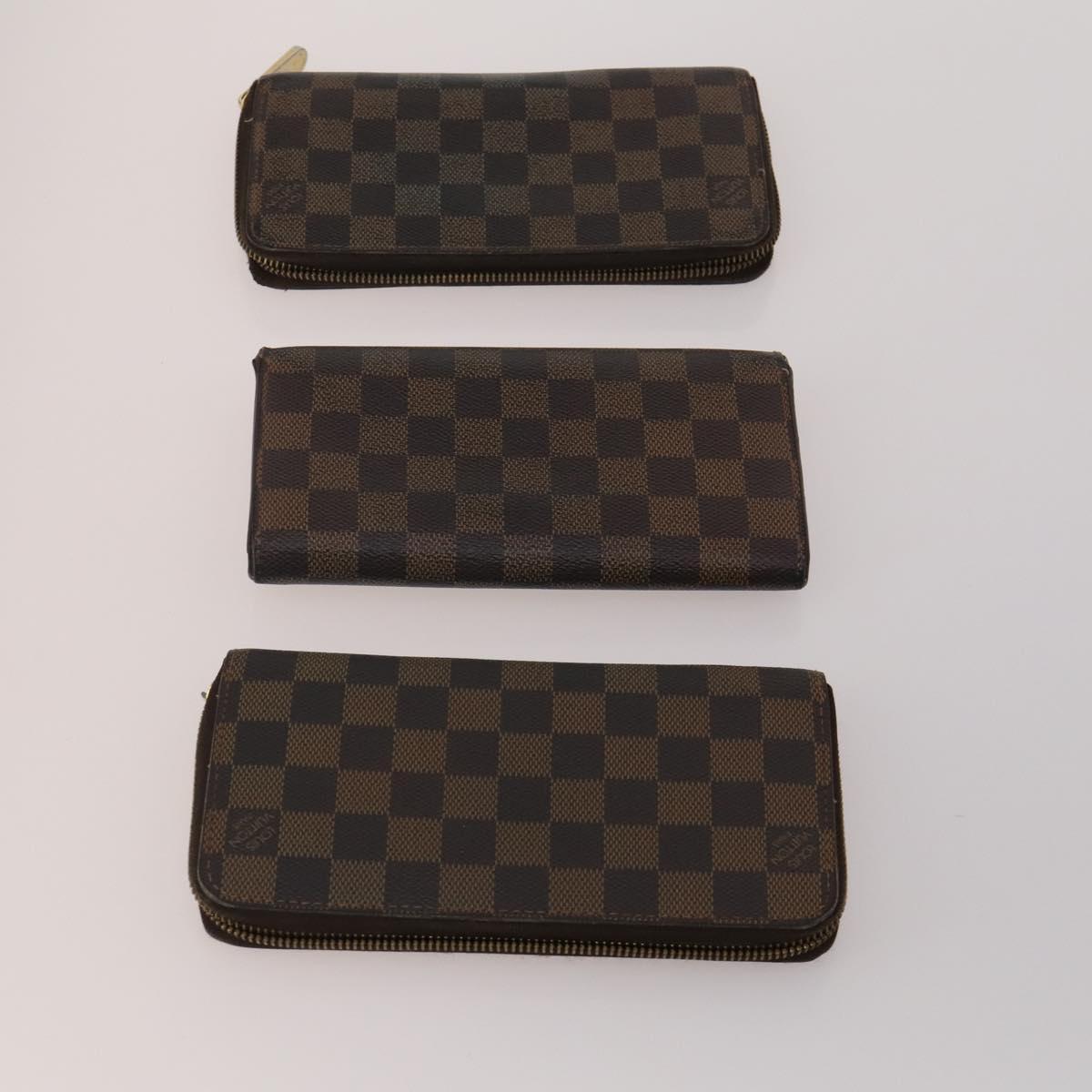 LOUIS VUITTON Damier Ebene Wallet 10 Set LV Auth CB281
