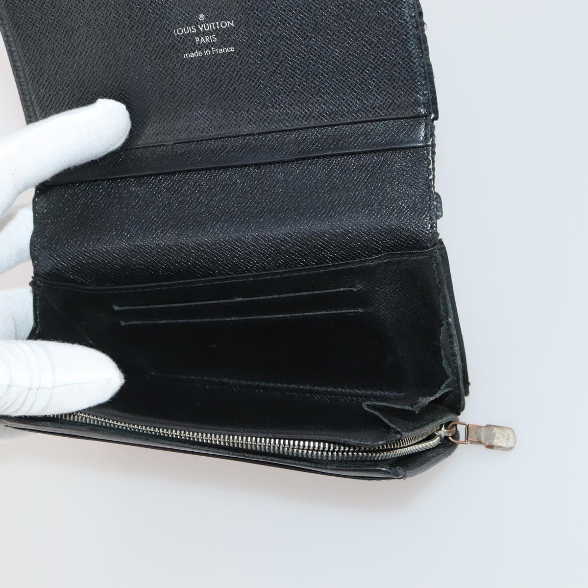 LOUIS VUITTON Epi Wallet 10 Set Black Red LV Auth CB282