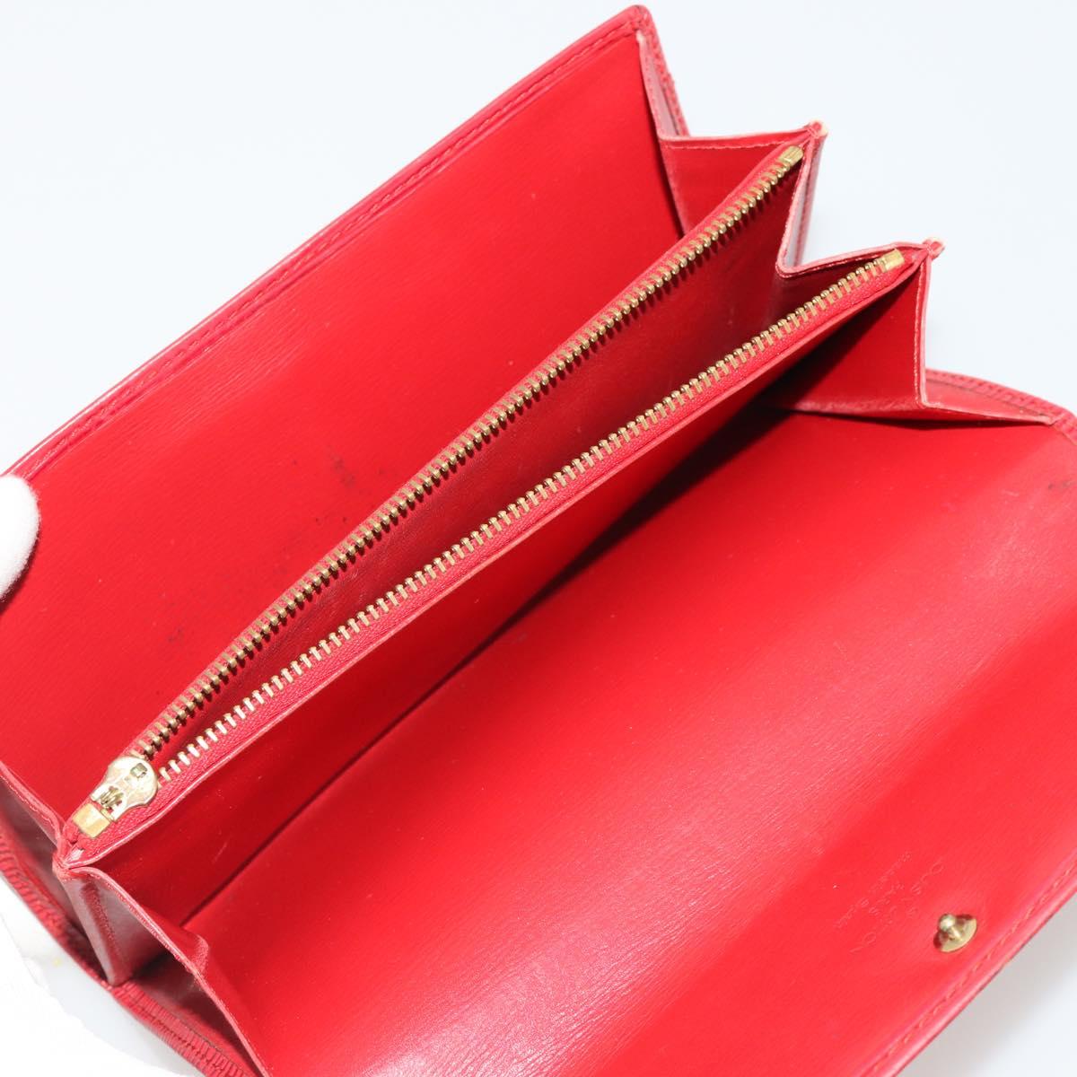 LOUIS VUITTON Epi Wallet 10 Set Black Red LV Auth CB283