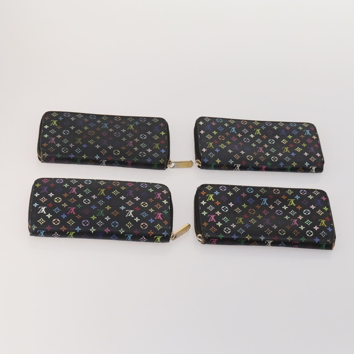 LOUIS VUITTON Monogram Multicolor Wallet 10 Set White Black LV Auth CB284