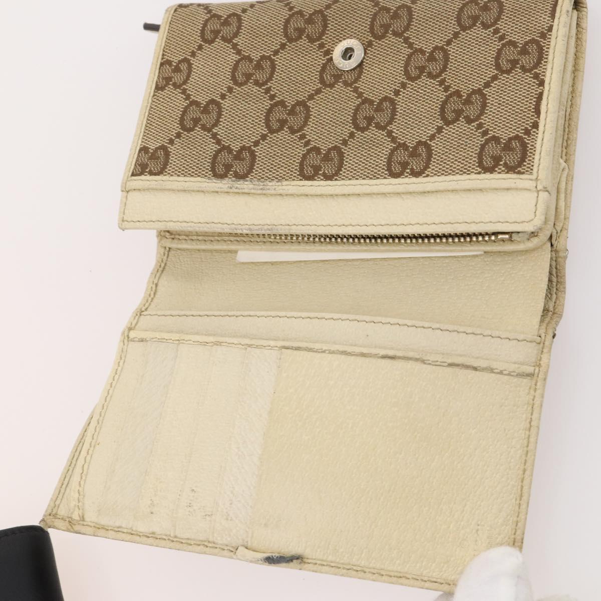 GUCCI GG Canvas Wallet Leather 10 Set Black Beige pink Auth CB288