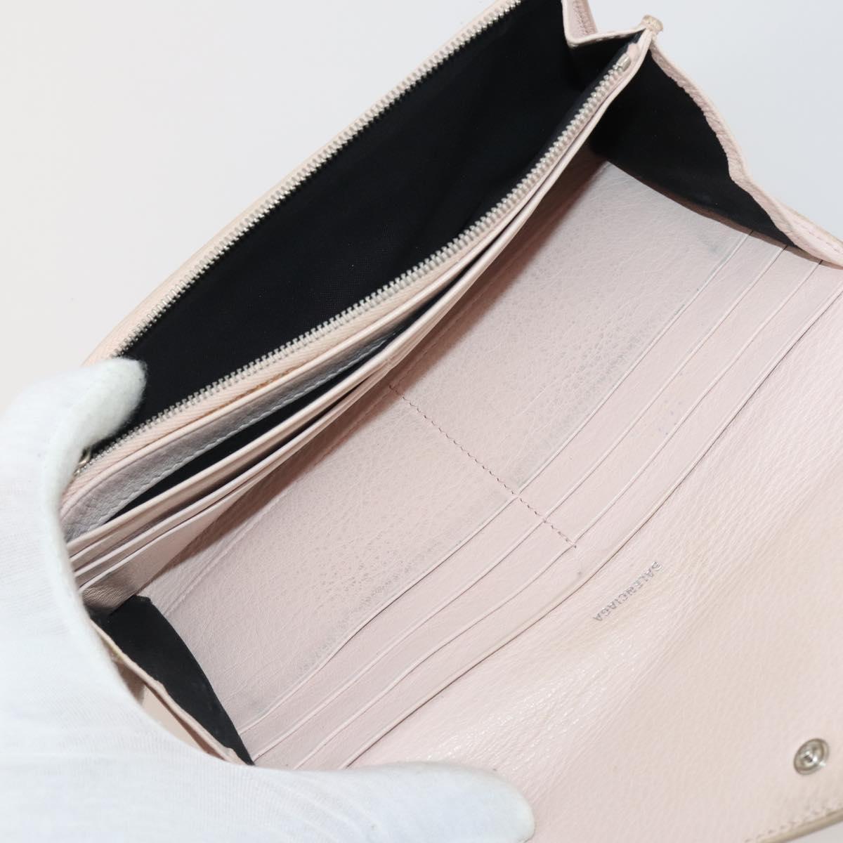 BALENCIAGA Wallet Leather 10 Set Black Beige Auth CB290