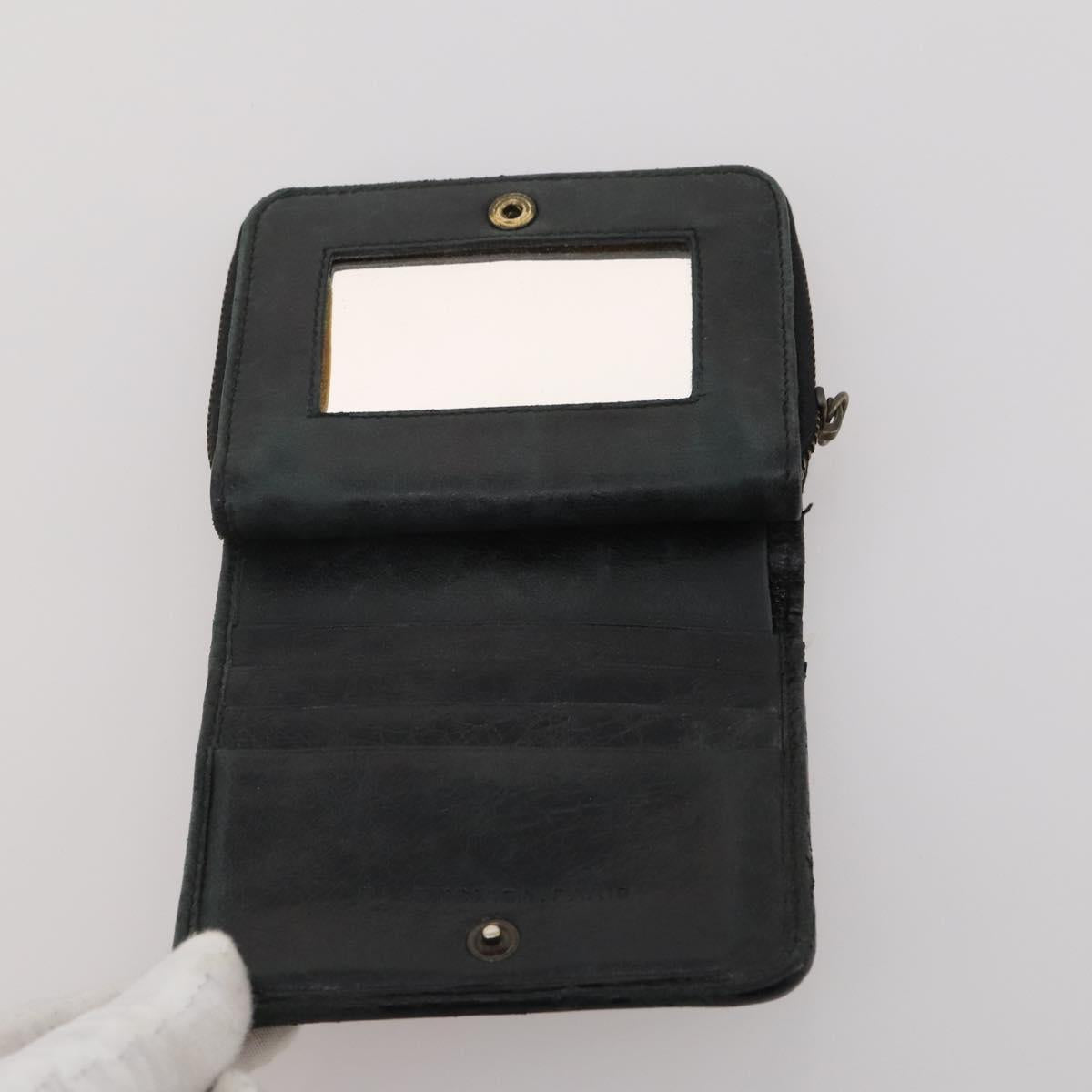 BALENCIAGA Wallet Leather 10 Set Black Beige Auth CB290