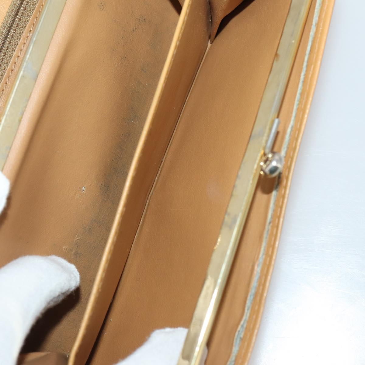 CELINE Macadam Canvas Wallet Leather 10 Set Brown Beige Red Auth CB292
