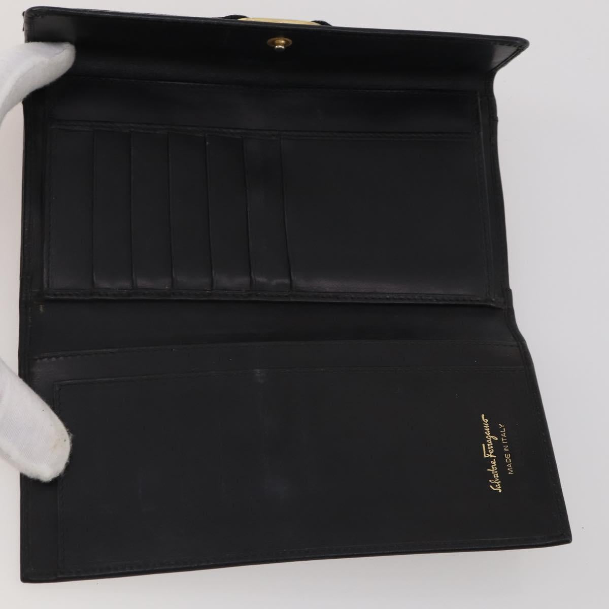 Salvatore Ferragamo Wallet Leather 10 Set Black Brown Red Auth CB294