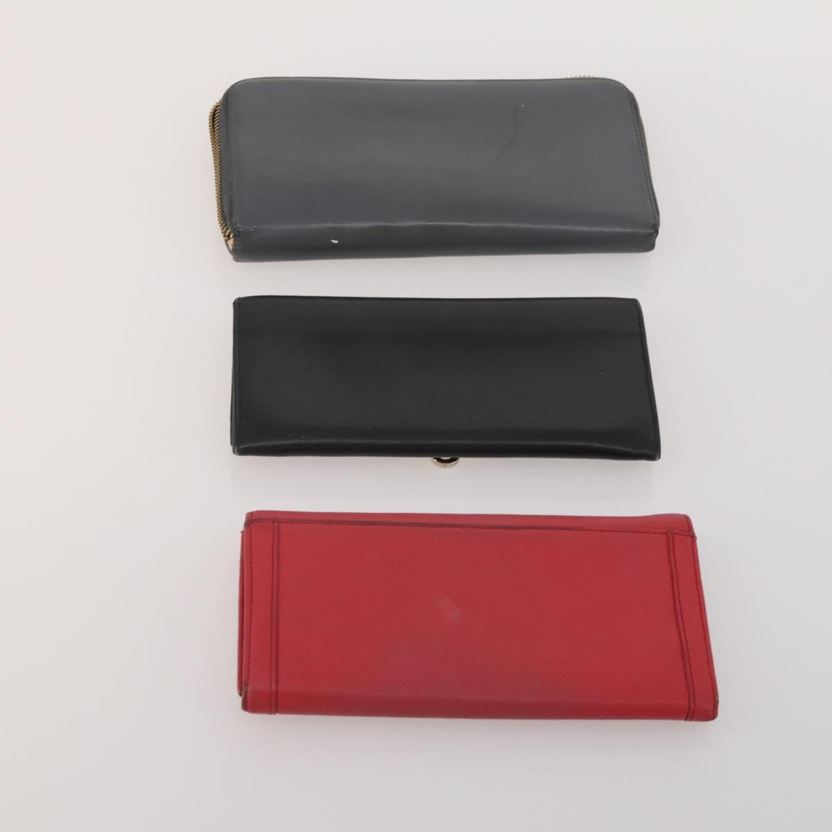 Salvatore Ferragamo Wallet Leather 10 Set Black Brown Red Auth CB294