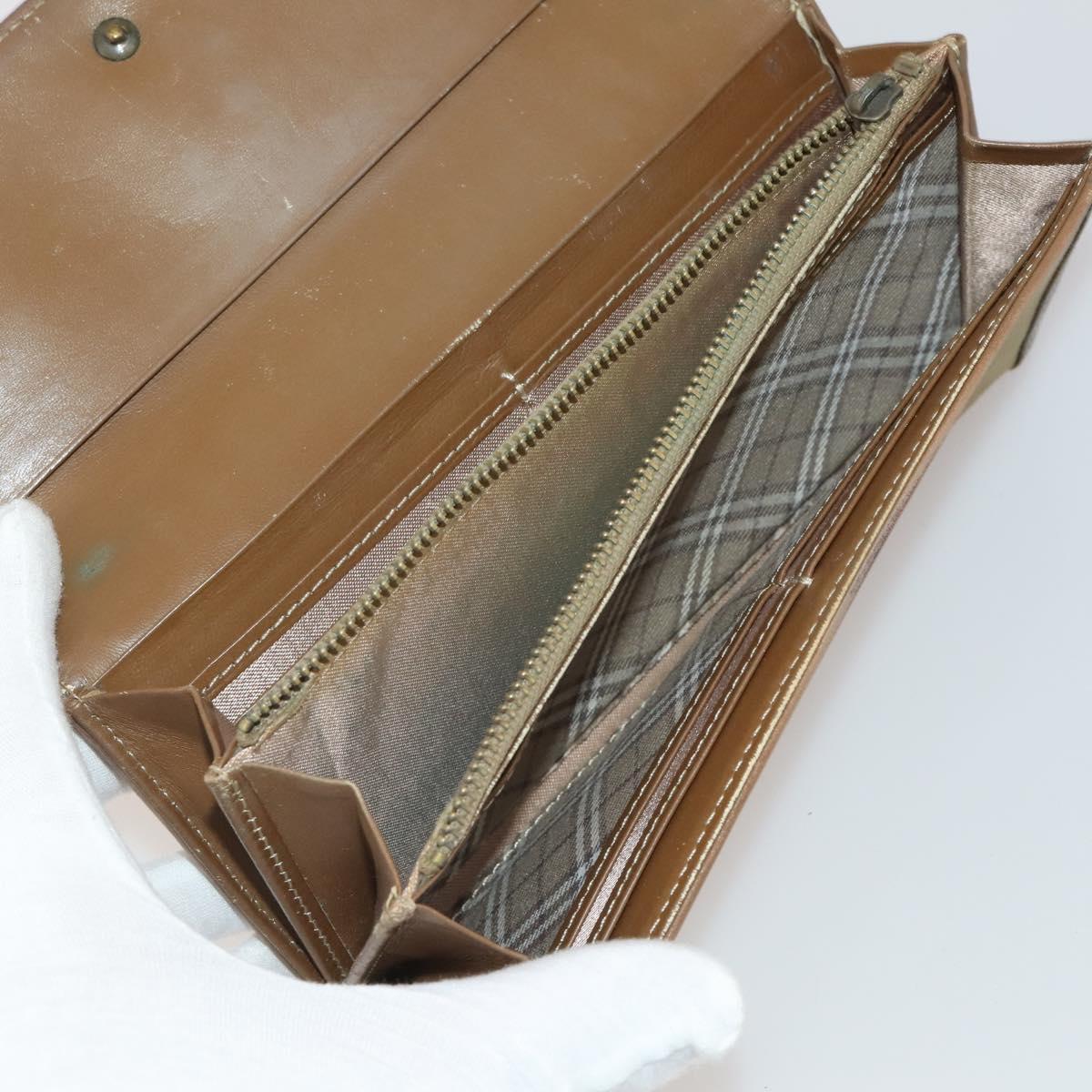 BURBERRY Nova Check Wallet Canvas Leather 10 Set Red Beige Green Auth CB295