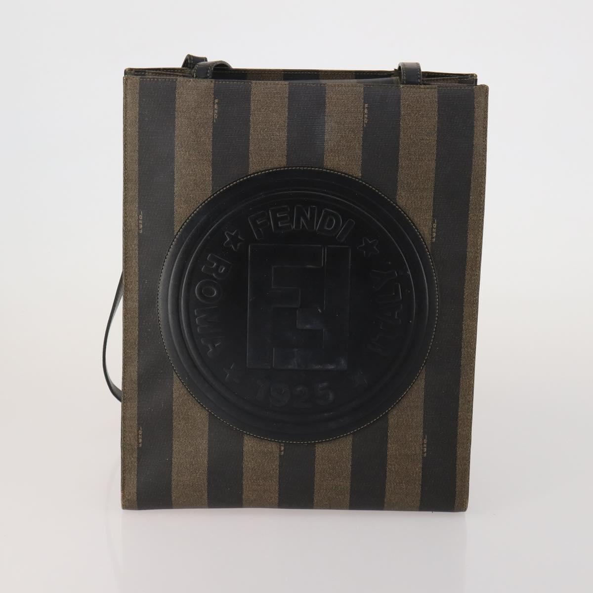 FENDI Zucca Canvas Pouch 5 Set Brown Black Auth CB300