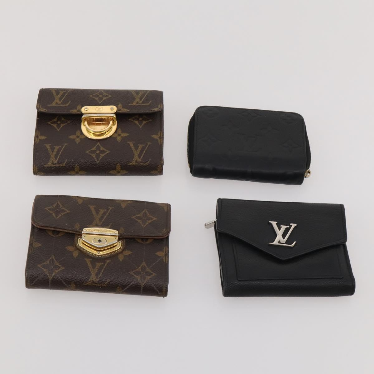 LOUIS VUITTON Monogram Wallet Leather 10 Set Black LV Auth CB304