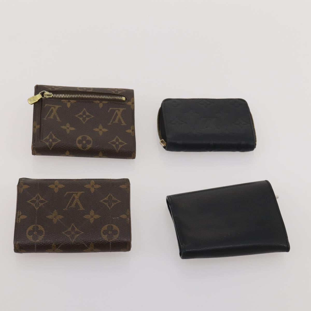 LOUIS VUITTON Monogram Wallet Leather 10 Set Black LV Auth CB304