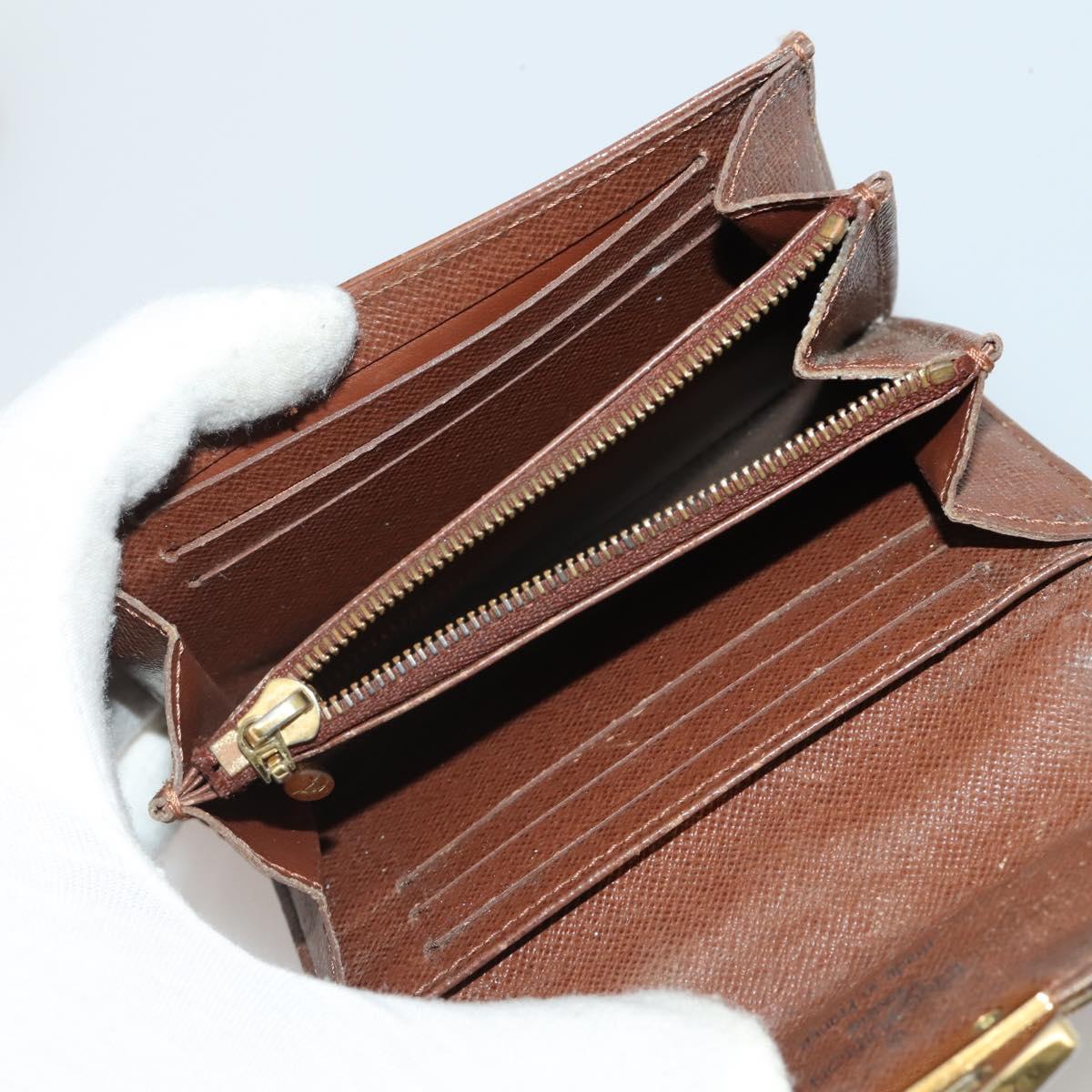 LOUIS VUITTON Monogram Wallet Leather 10 Set Black LV Auth CB304