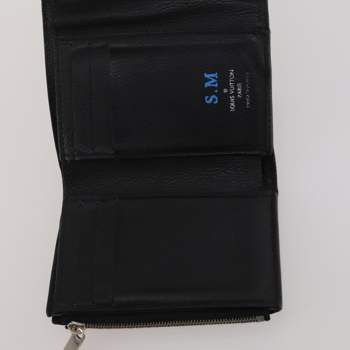 LOUIS VUITTON Monogram Wallet Leather 10 Set Black LV Auth CB304