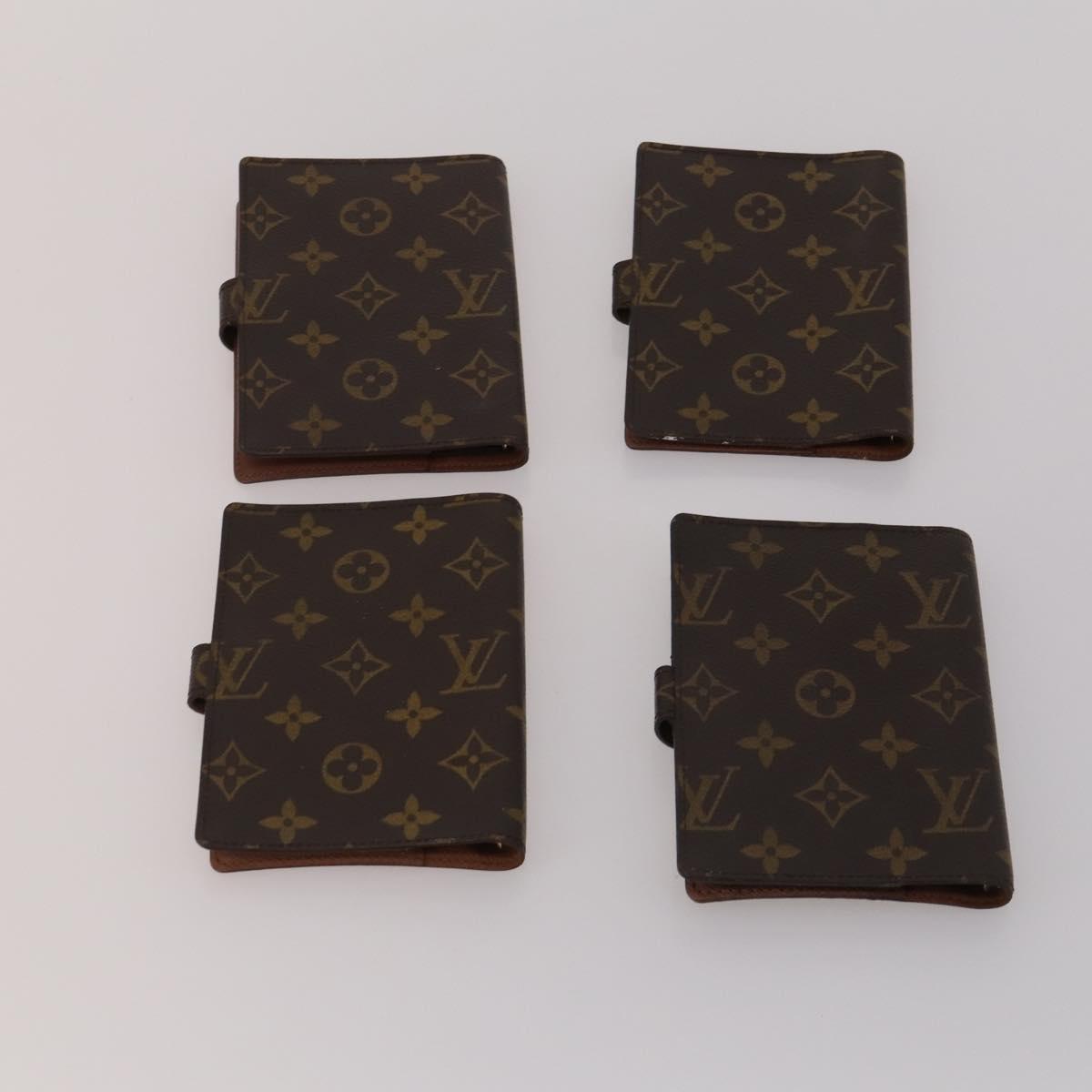 LOUIS VUITTON Monogram Agenda PM Day Planner Cover 10 Set LV Auth CB305
