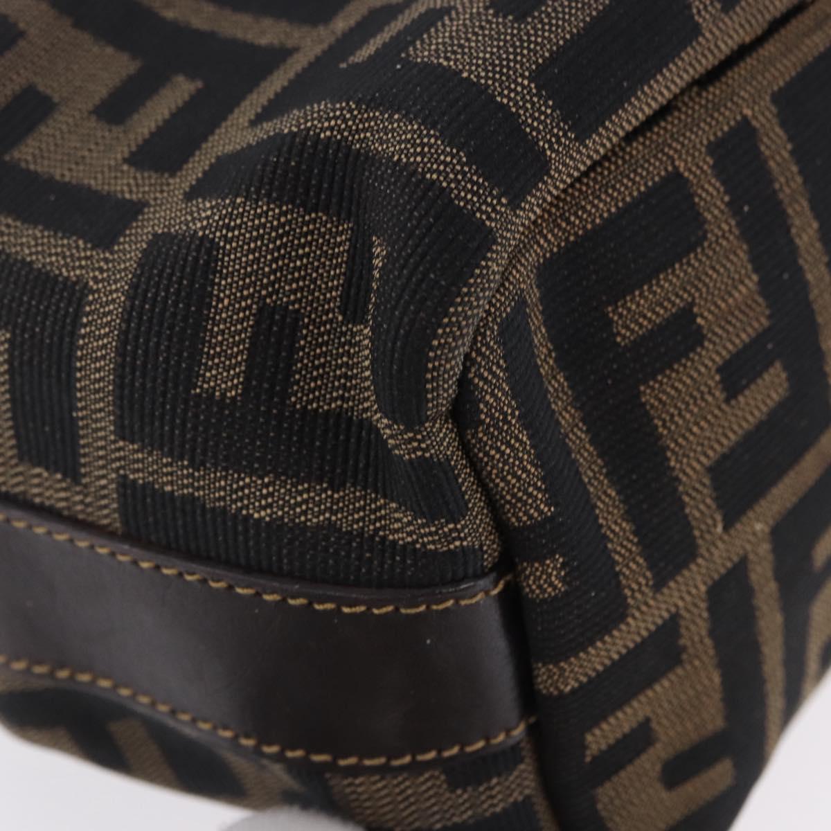 FENDI Zucca Canvas Pouch Black Brown Auth CB310