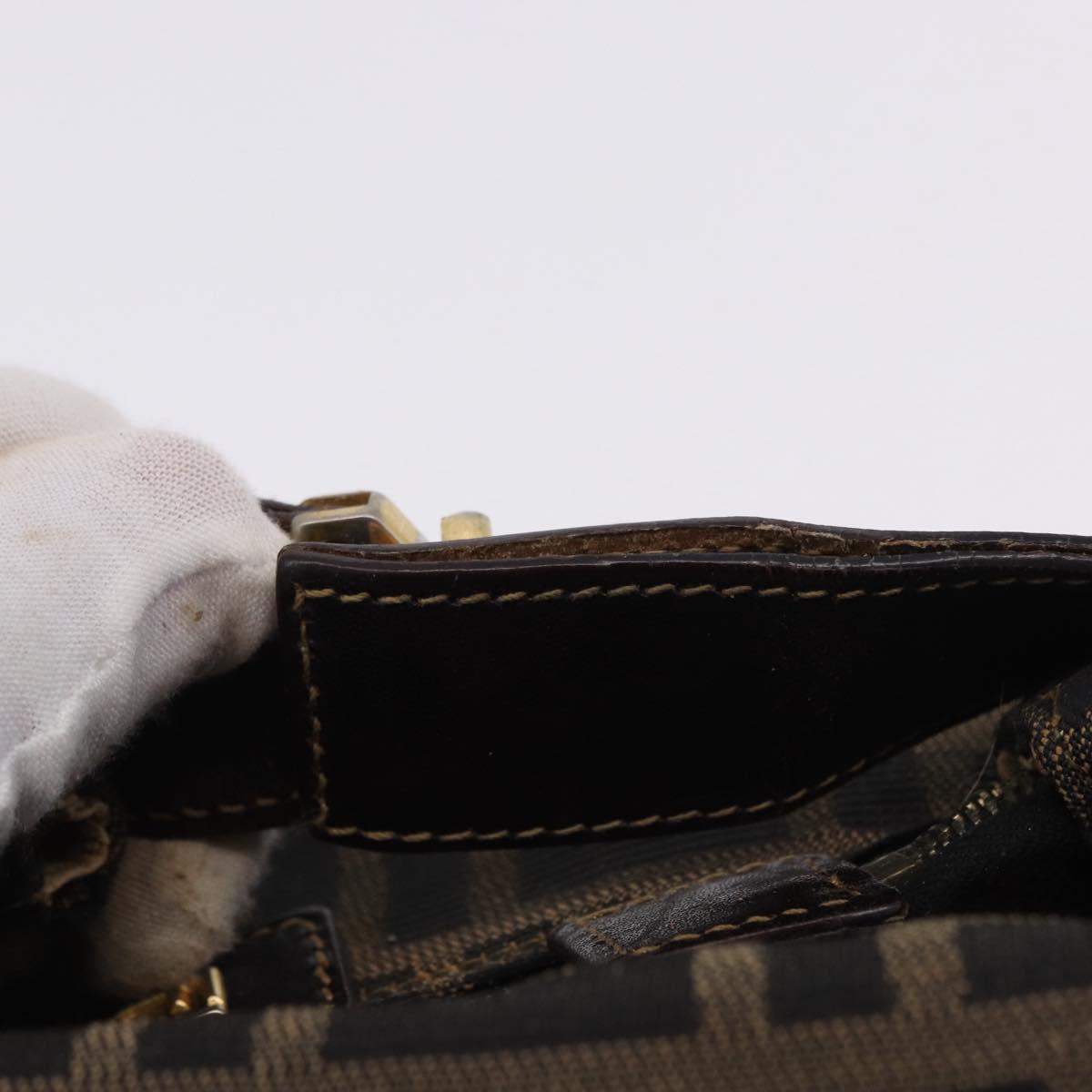 FENDI Zucca Canvas Pouch Black Brown Auth CB310