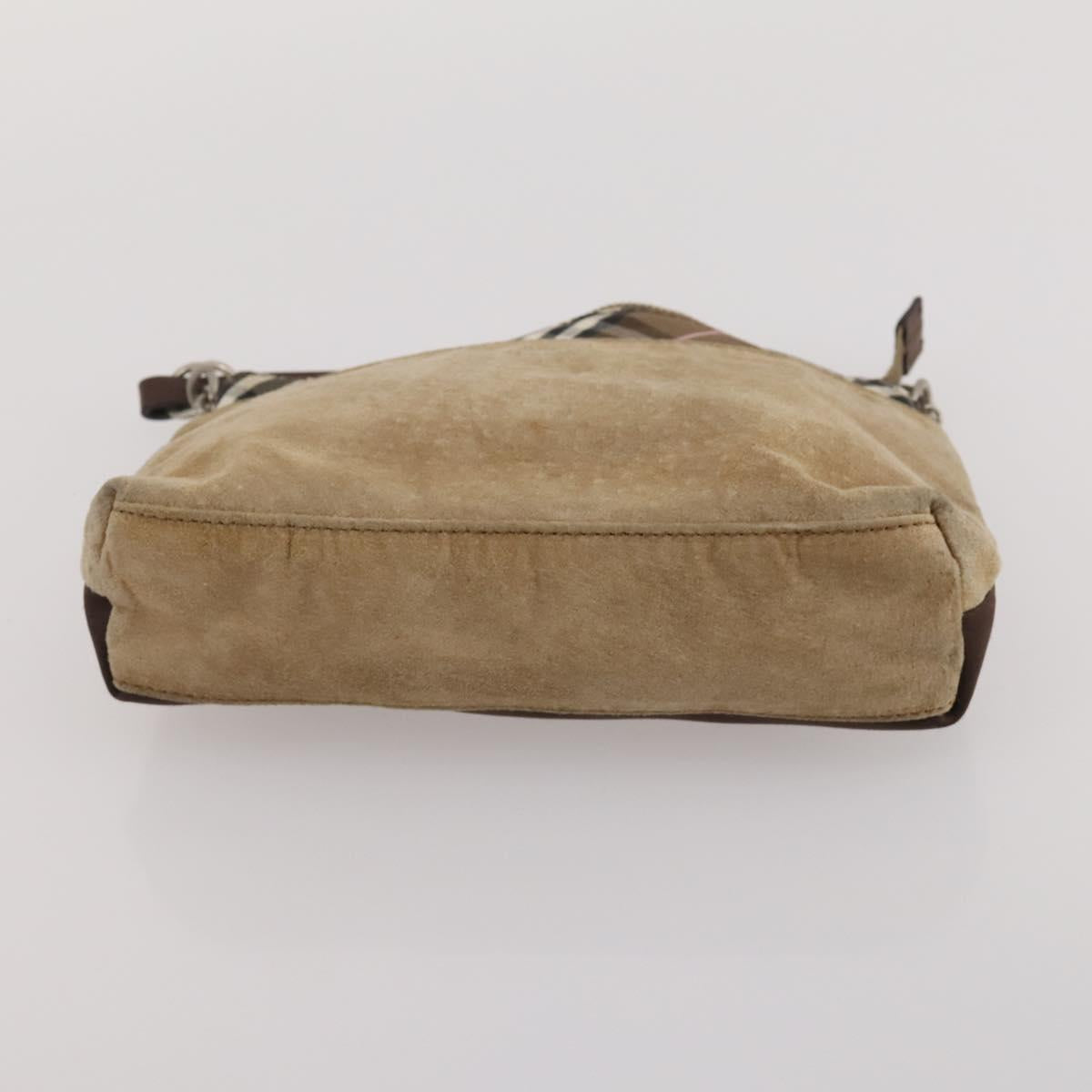BURBERRY Nova Check Boston Bag Canvas 5 Set Beige Auth CB312