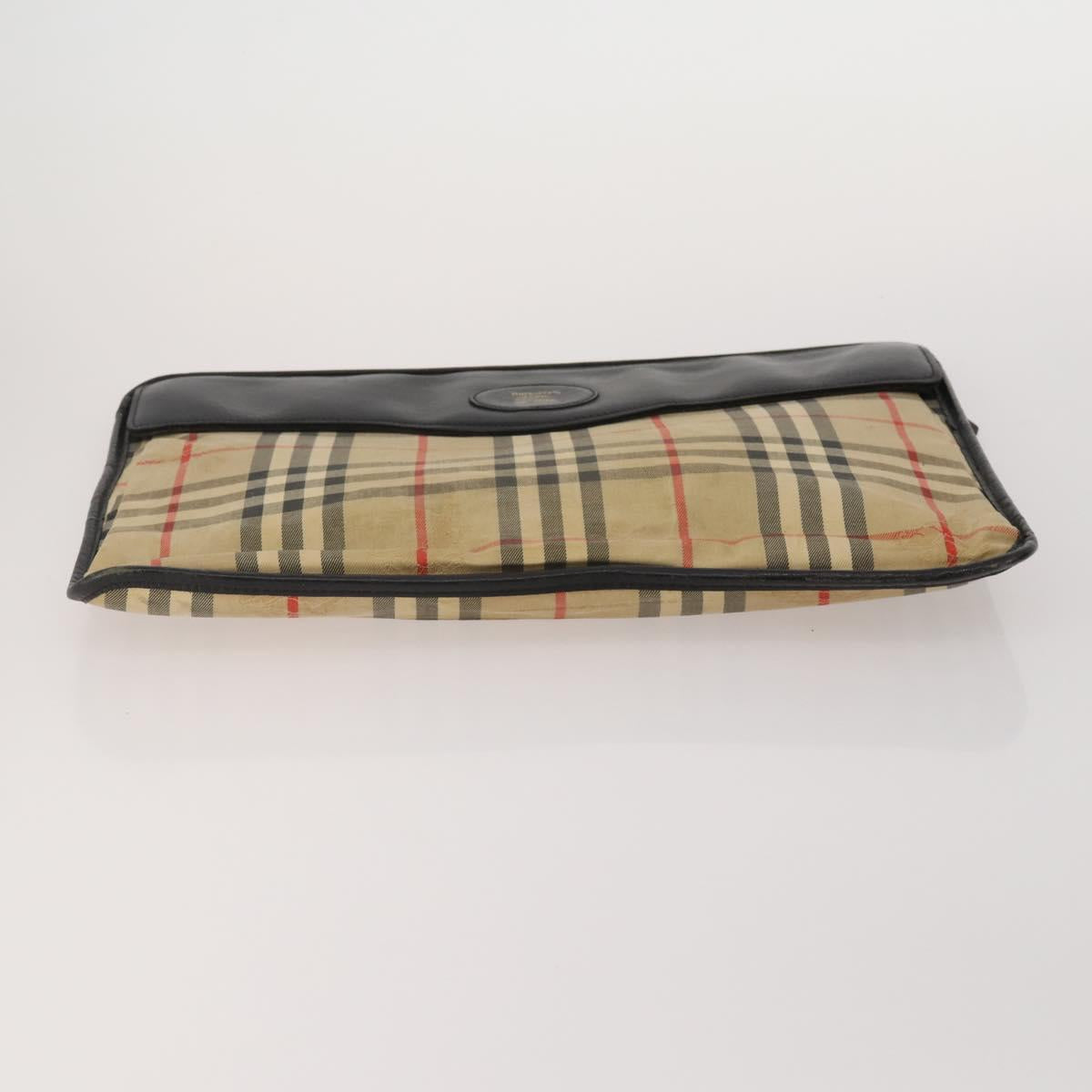BURBERRY Nova Check Boston Bag Canvas 5 Set Beige Auth CB312