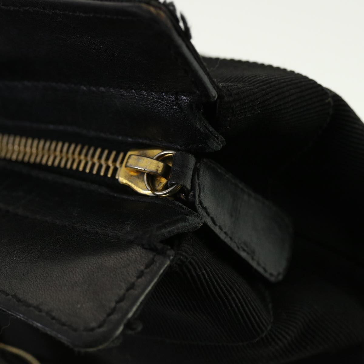 Salvatore Ferragamo Hand Bag Nylon Black AU-21-5251 Auth cl499