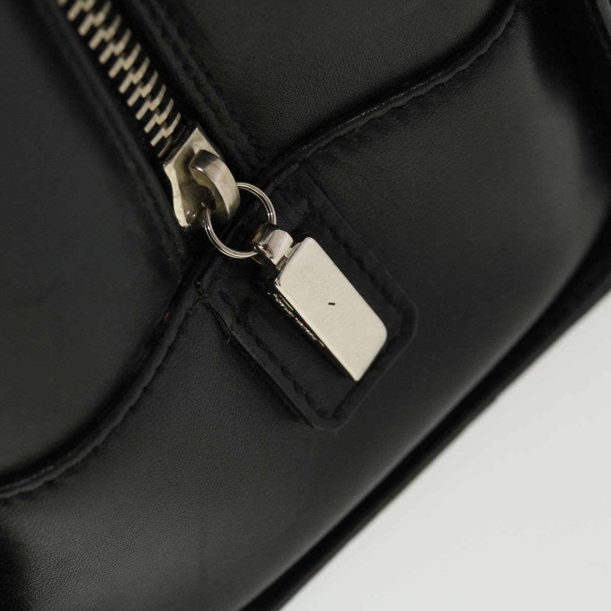 Salvatore Ferragamo Hand Bag Leather Black Auth cl501