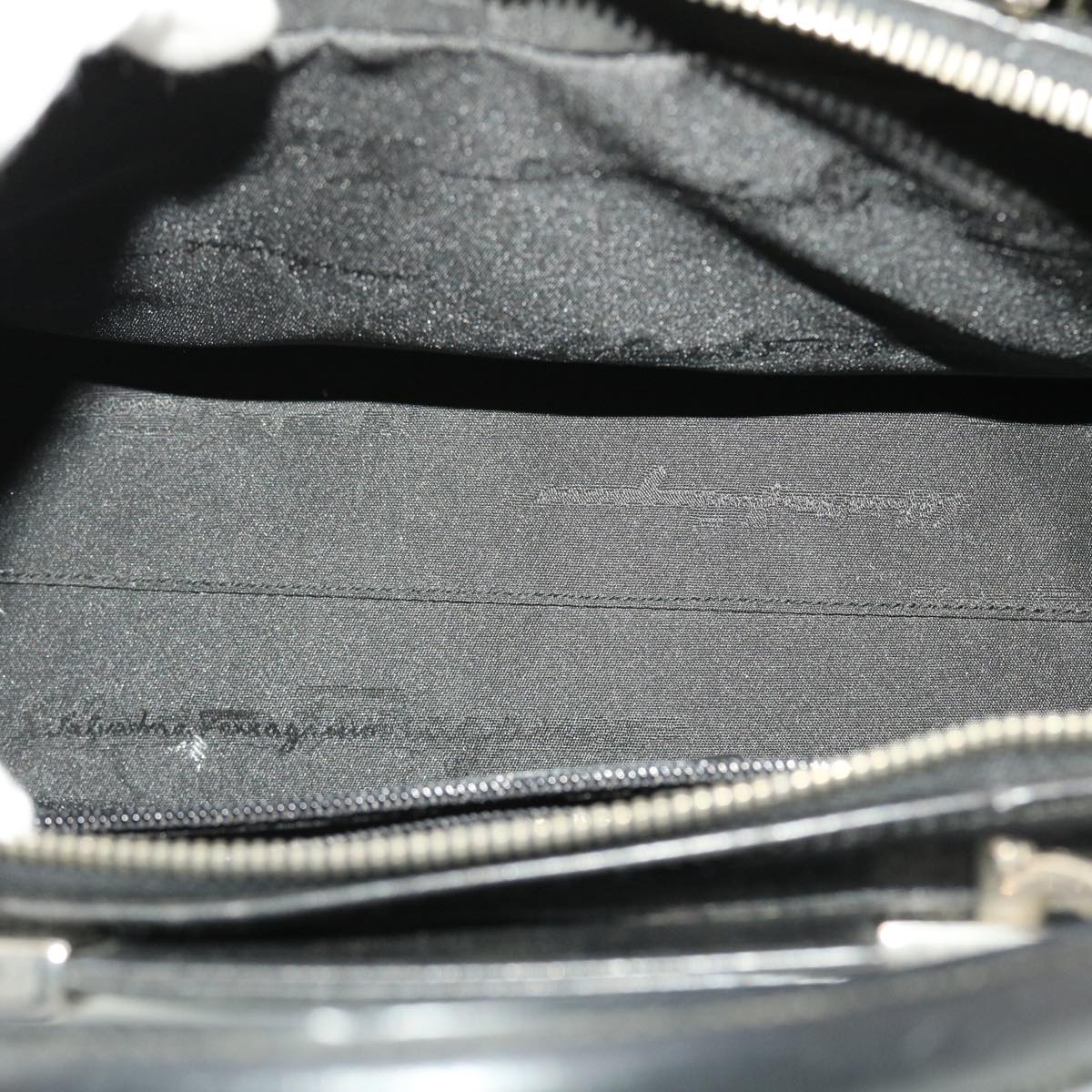 Salvatore Ferragamo Hand Bag Leather Black Auth cl501