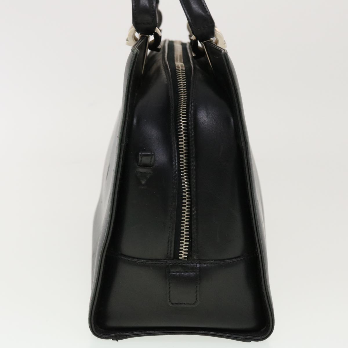 Salvatore Ferragamo Hand Bag Leather Black Auth cl501