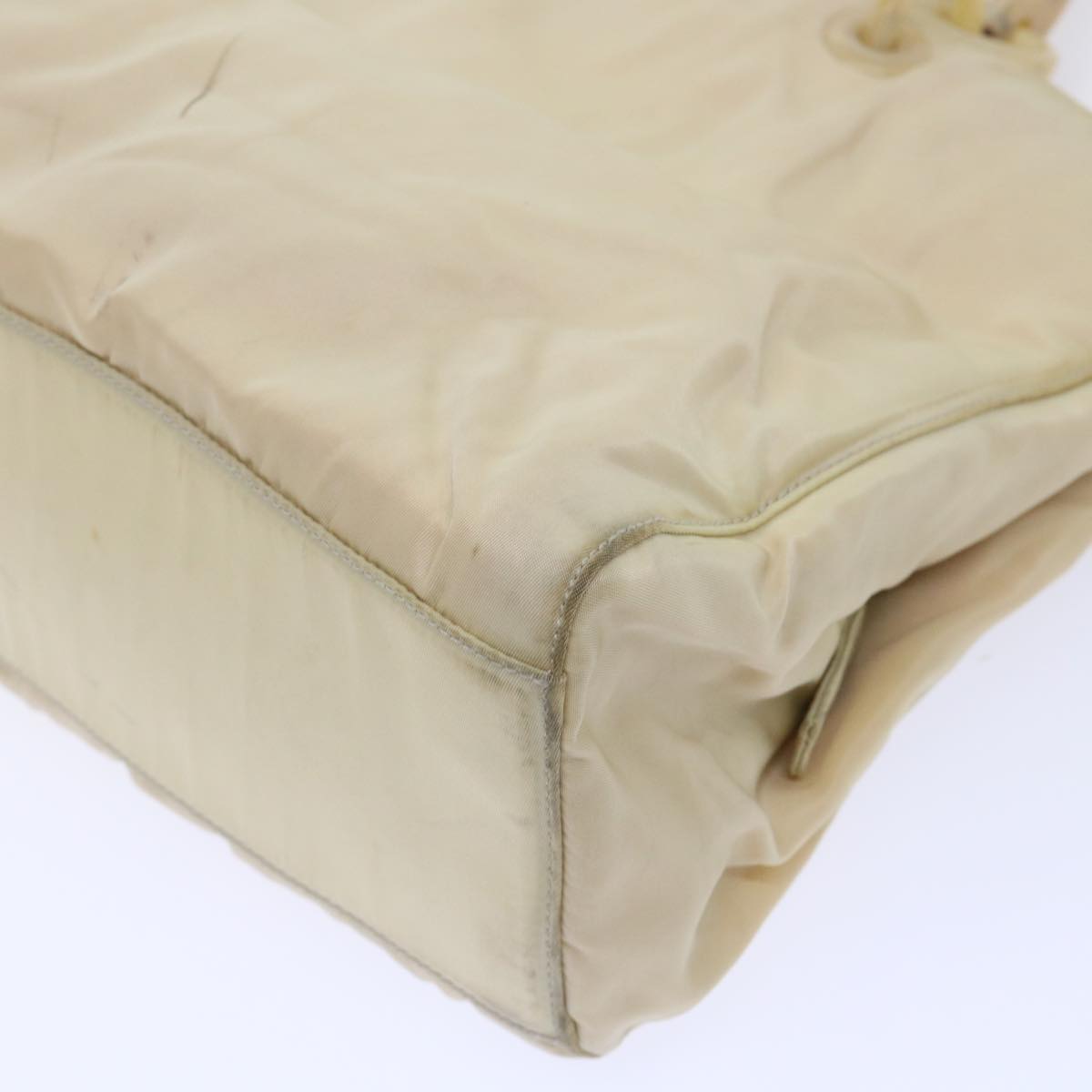 PRADA Hand Bag Nylon Beige Auth cl707