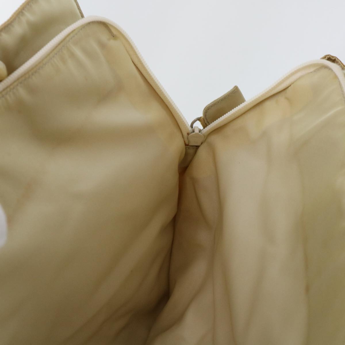 PRADA Hand Bag Nylon Beige Auth cl707