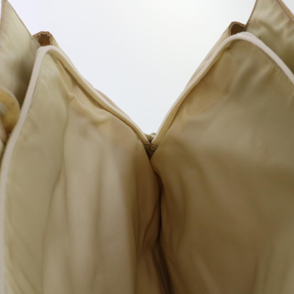 PRADA Hand Bag Nylon Beige Auth cl707