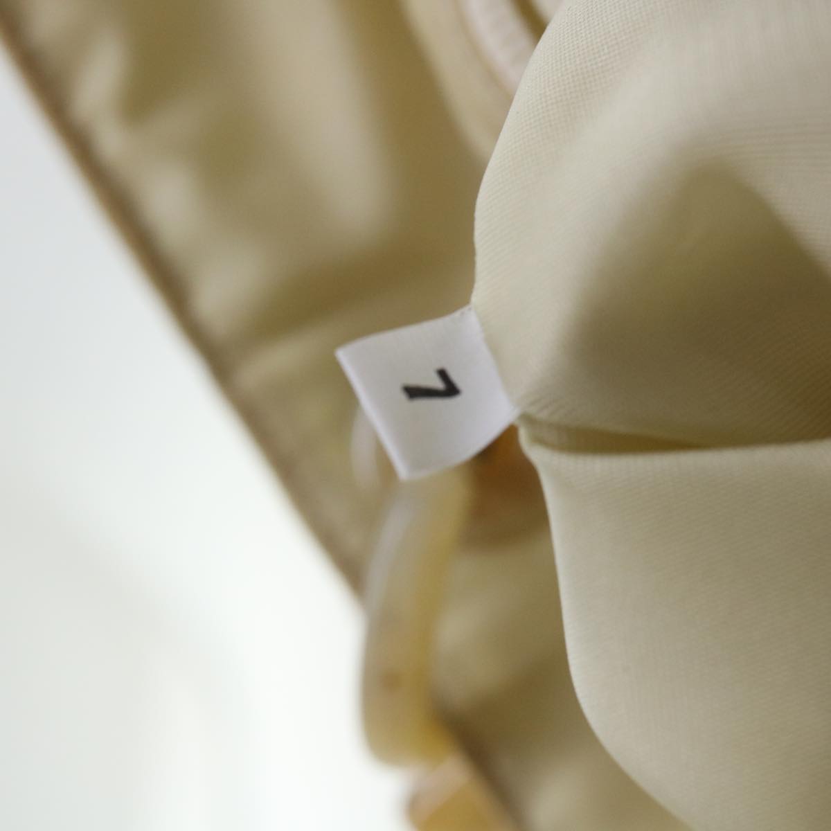 PRADA Hand Bag Nylon Beige Auth cl707