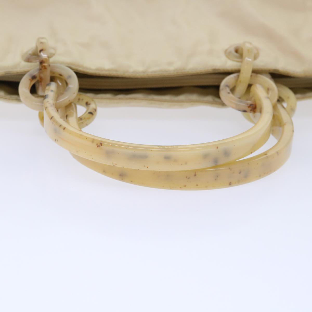 PRADA Hand Bag Nylon Beige Auth cl707