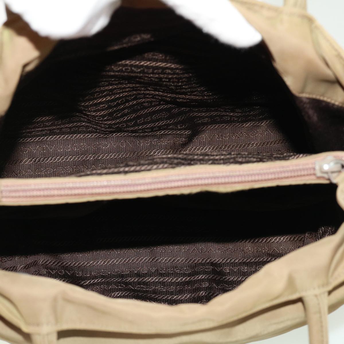 PRADA Hand Bag Nylon Khaki Auth cr603