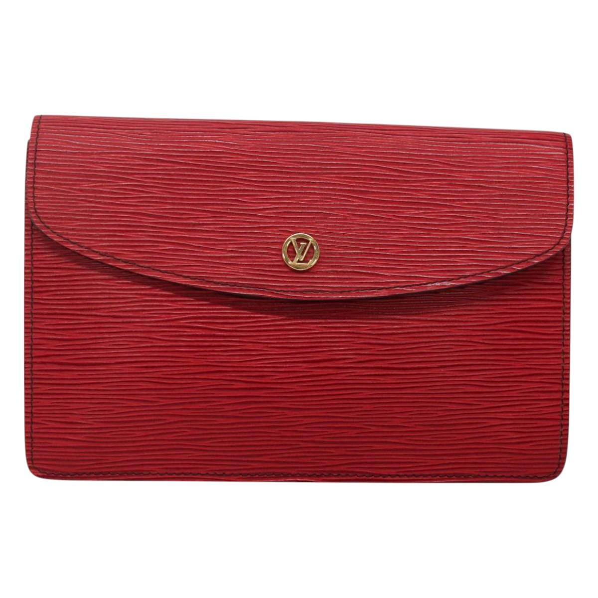 LOUIS VUITTON Epi Montaigne 23 Clutch Bag Red M52667 LV Auth EC007