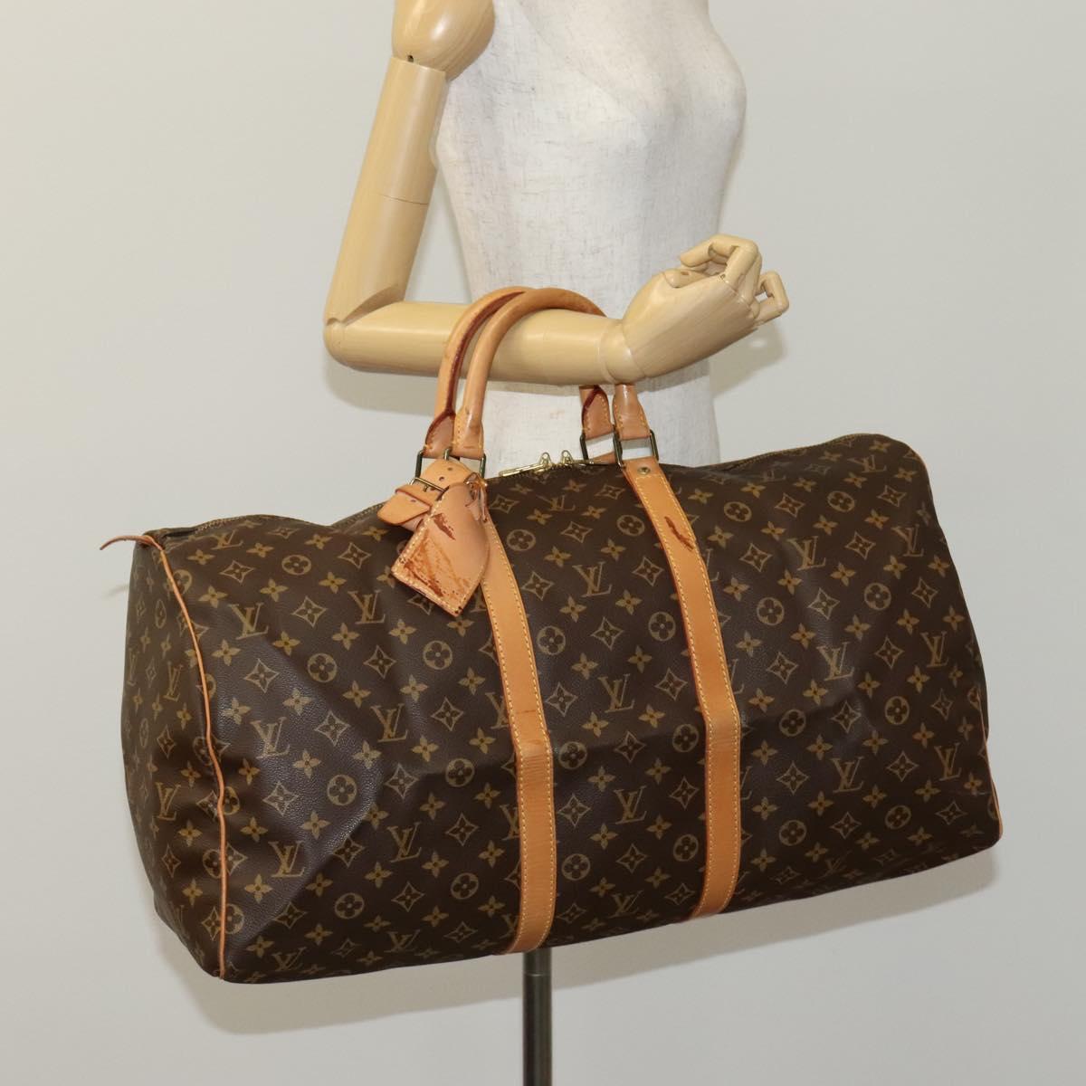 LOUIS VUITTON Monogram Keepall 55 Boston Bag M41424 LV Auth EC039