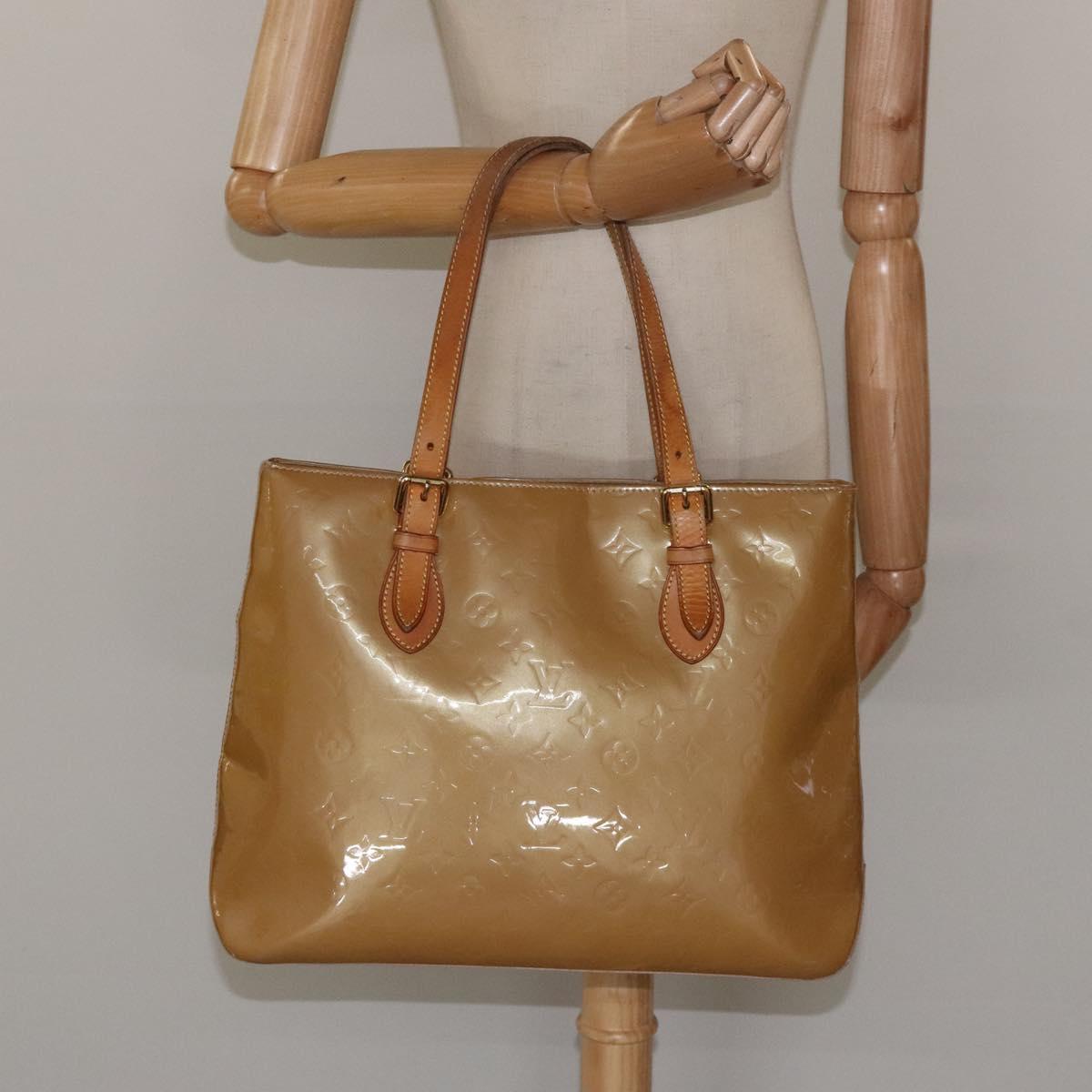 LOUIS VUITTON Monogram Vernis Brentwood Shoulder Bag Noisette M91511 Auth EC047