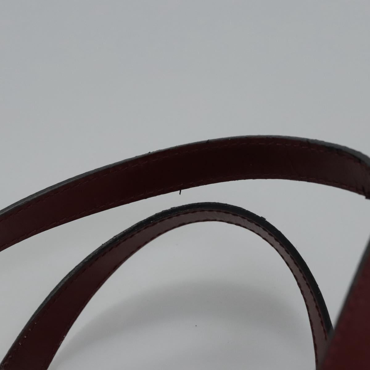 BURBERRY Nova Check Shoulder Bag PVC Beige Wine Red Silver Auth EC077