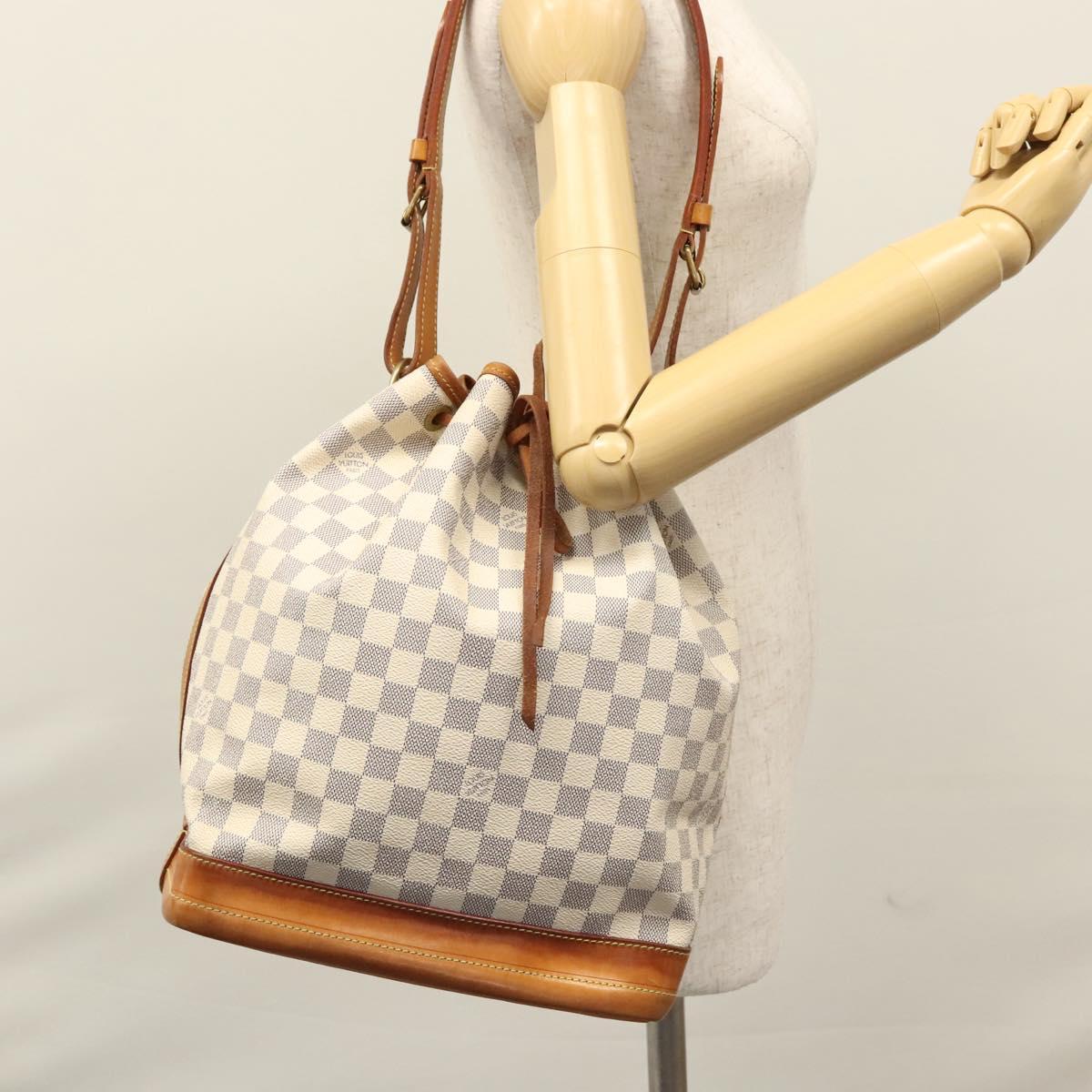 LOUIS VUITTON Damier Azur Noe Shoulder Bag N42222 LV Auth EC079