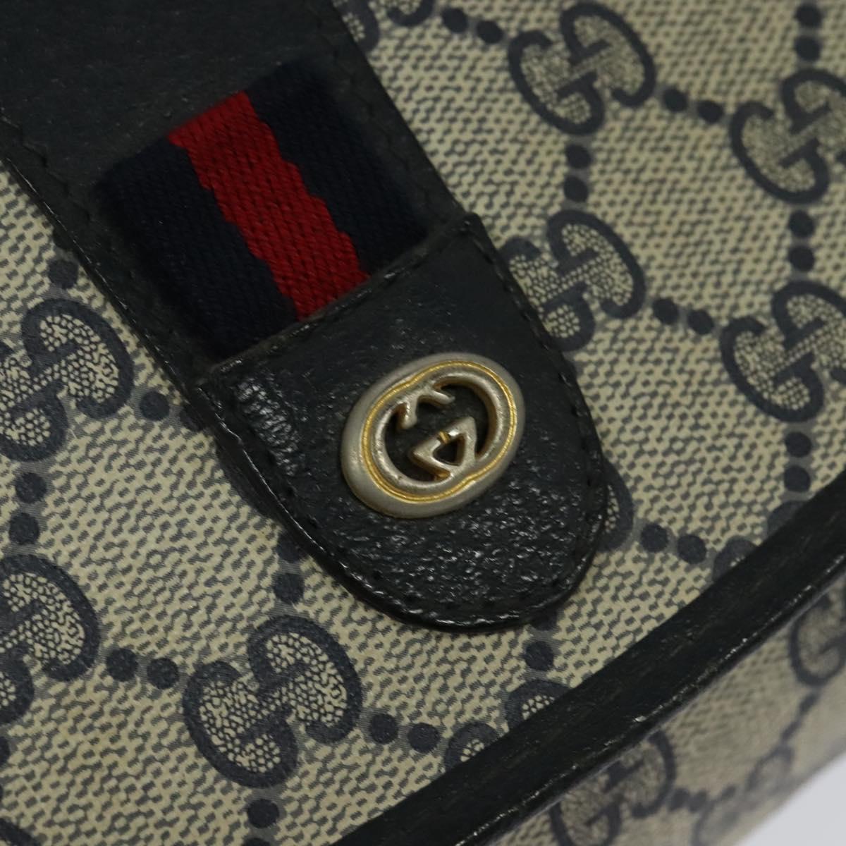 GUCCI GG Supreme Sherry Line Clutch Bag PVC Red Navy 156 01 030 Auth EC080