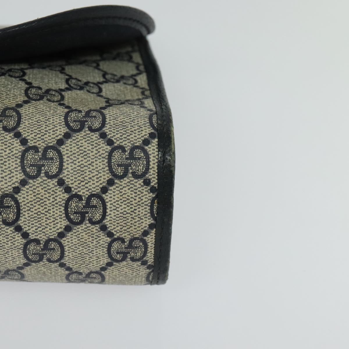 GUCCI GG Supreme Sherry Line Clutch Bag PVC Red Navy 156 01 030 Auth EC080