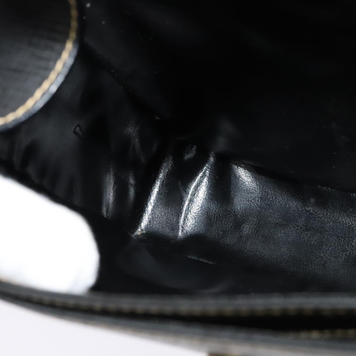 CELINE Shoulder Bag Leather Black Auth EC092