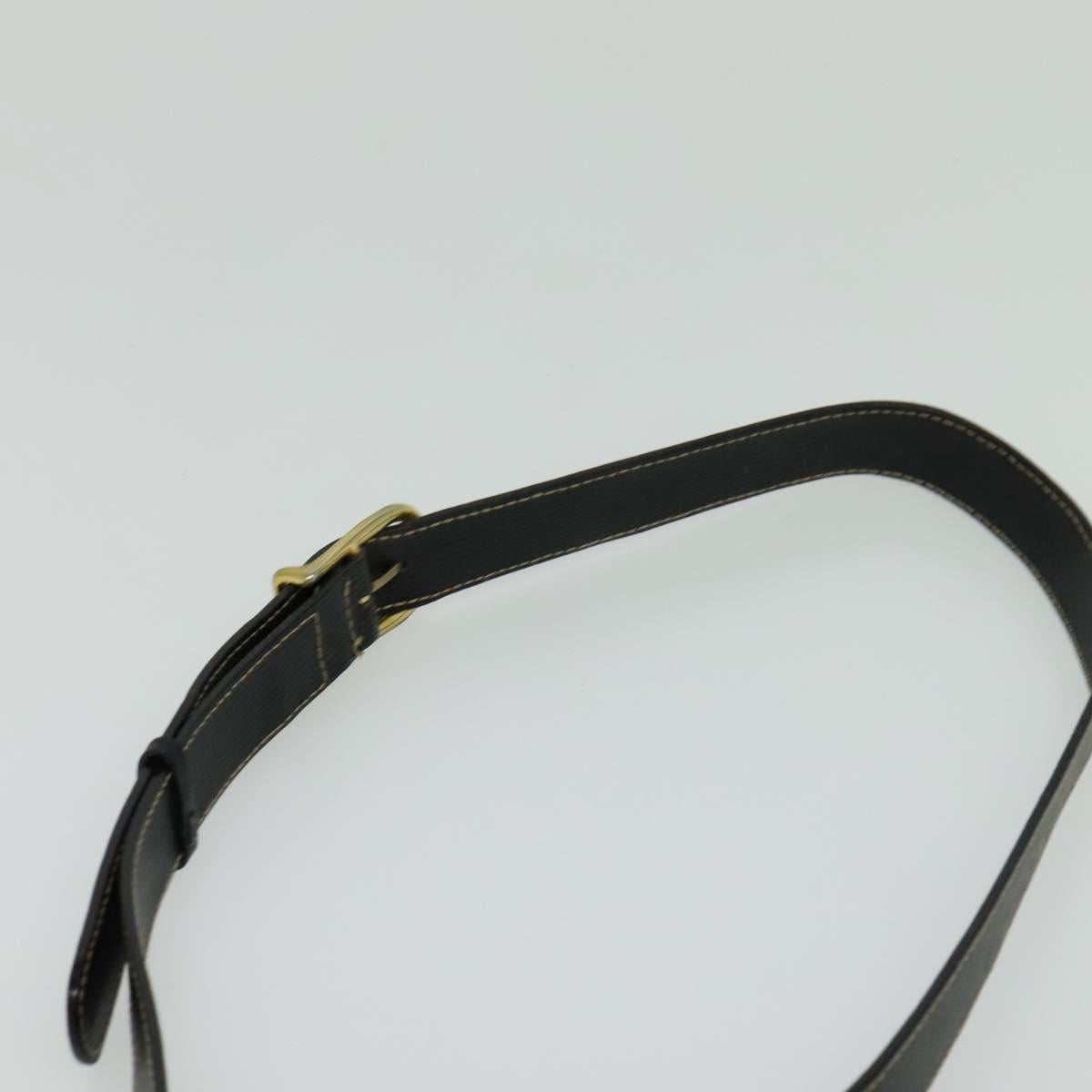 CELINE Shoulder Bag Leather Black Auth EC092