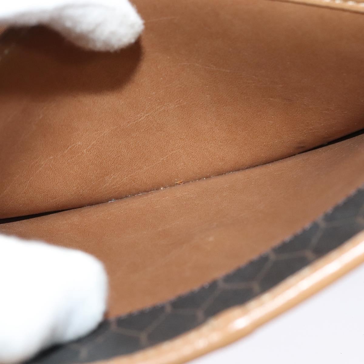 Christian Dior Honeycomb Canvas Chain Shoulder Bag PVC Black Gold Auth EC097