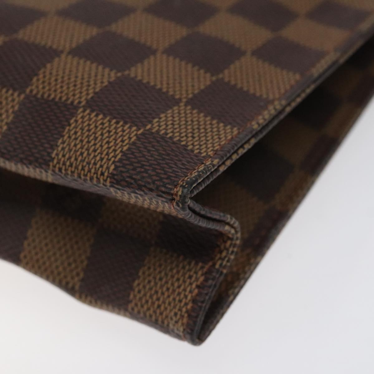 LOUIS VUITTON Damier Ebene Poche Toilette 26 Pouch N47543 LV Auth EC1007