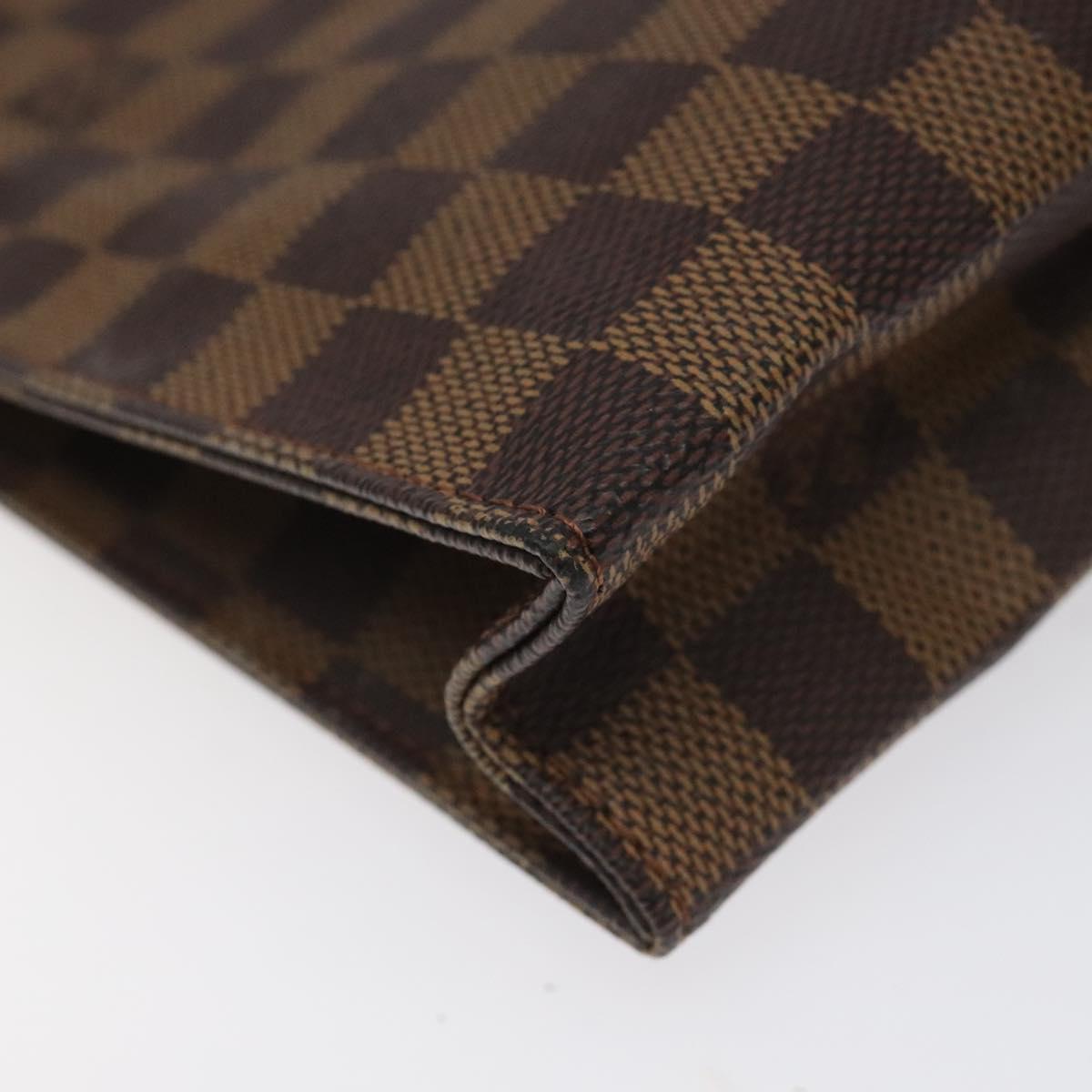 LOUIS VUITTON Damier Ebene Poche Toilette 26 Pouch N47543 LV Auth EC1007
