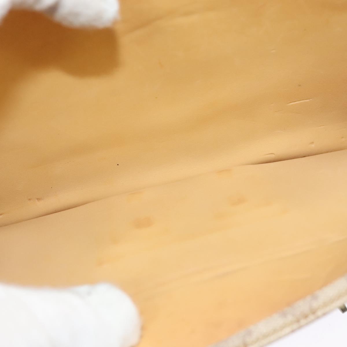 CELINE Macadam Canvas Horse Carriage Shoulder Bag Beige Gold Auth EC1008