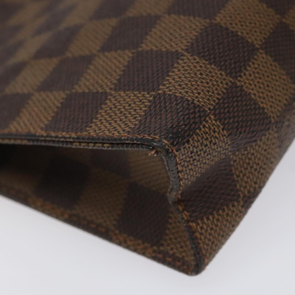 LOUIS VUITTON Damier Ebene Poche Toilette 26 Pouch N47543 LV Auth EC1022