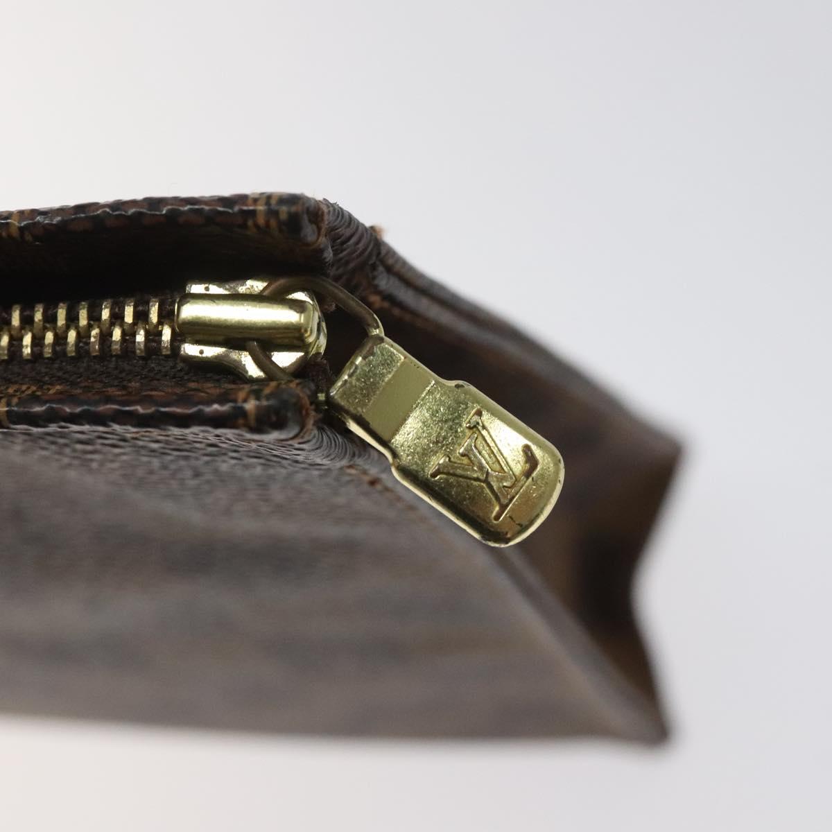 LOUIS VUITTON Damier Ebene Poche Toilette 26 Pouch N47543 LV Auth EC1022